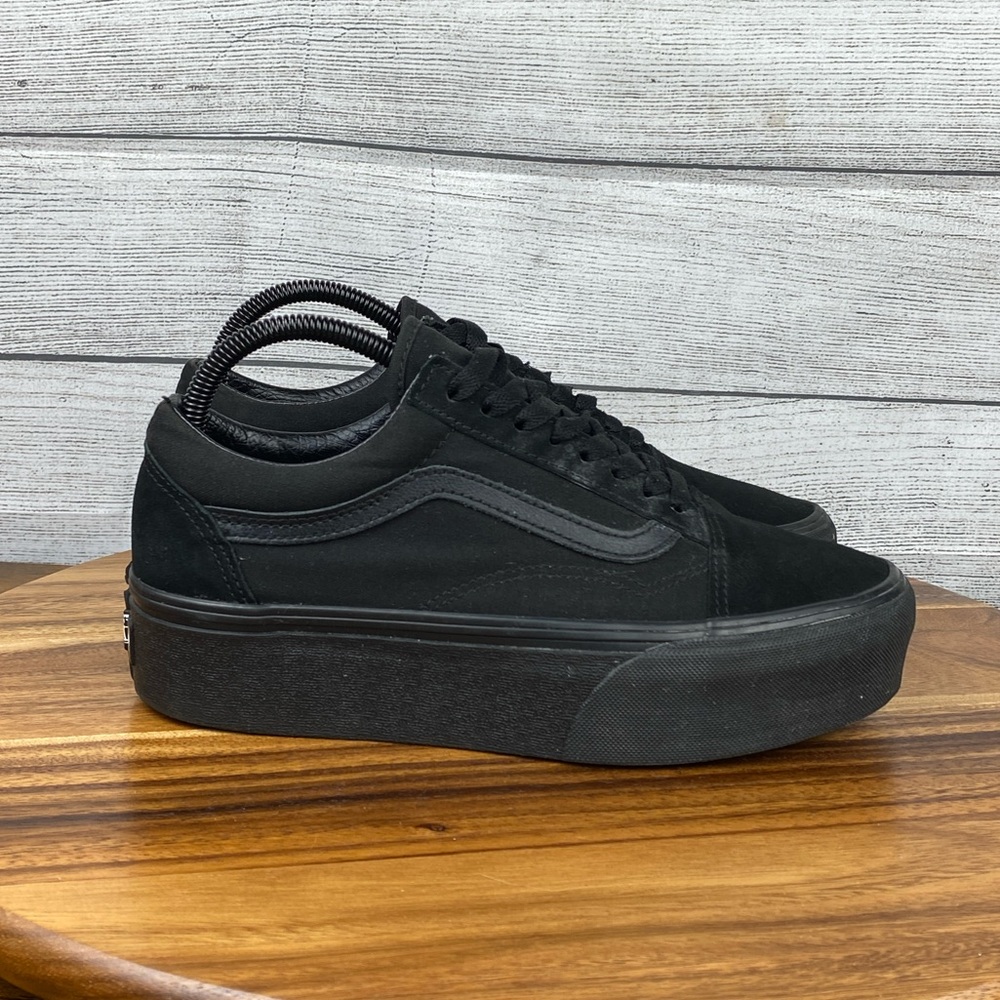 Vans Old Skool Stackform Triple Black Platform Sh… - image 4